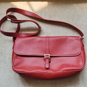 Red Leather Longchamp Bag
